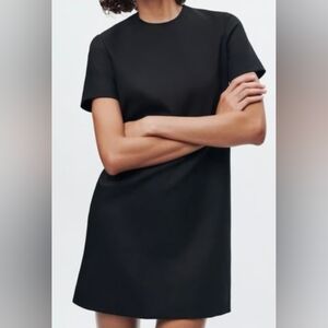 ZARA Women’s Black Shift Dress Short Sleeve Size M NWOT